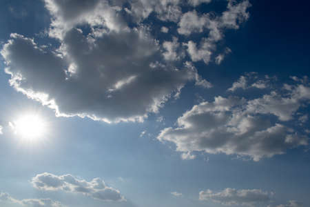 The vast blue sky and clouds skyの写真素材