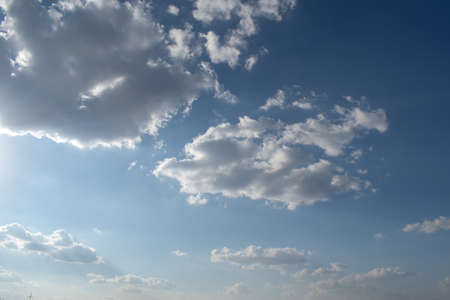 The vast blue sky and clouds skyの写真素材