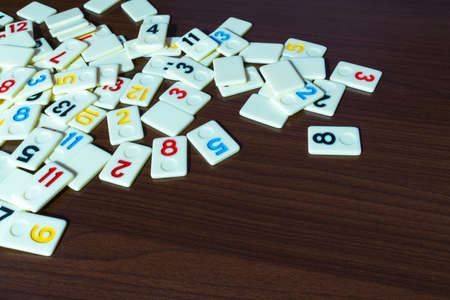pieces of rummy placed in order on the table
