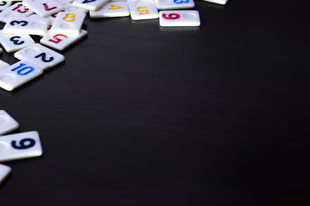 pieces of rummy placed in order on the tableの写真素材