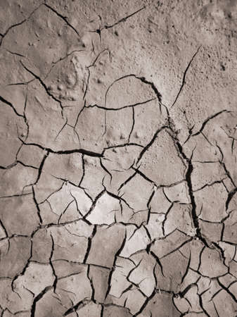 Texture of dry cracked earth. The desert background. The global shortage of water. Deep cracks in brown land as symbol of hot climate and drought.の写真素材