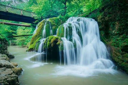 Bigar waterfall in Romania - one of the most beautiful waterfalls in the country.の写真素材