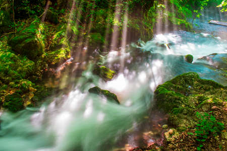 Bigar waterfall in Romania - one of the most beautiful waterfalls in the country.の写真素材