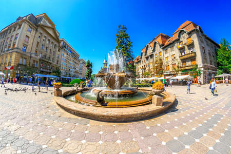TIMISOARA, ROMANIA, JULY 4, 2019: Victory Squareのeditorial素材