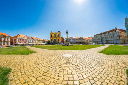 Union Square (Piata Unirii), one of the most beautiful squares of Timisoara, Romania-JUNE 5, 2019のeditorial素材