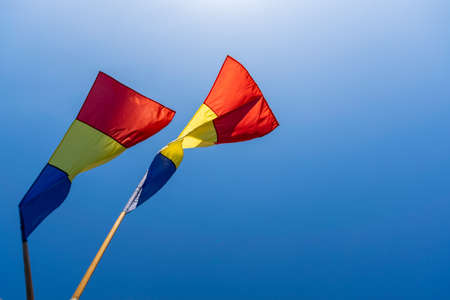 the flag of Romania in the wind