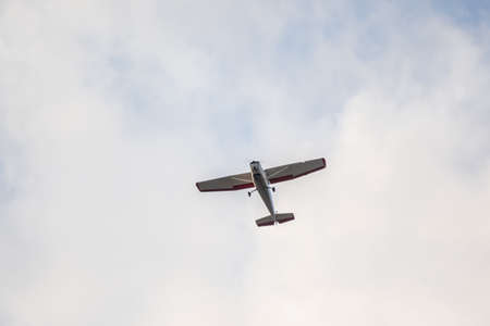 Picture of plane flying in skyの写真素材