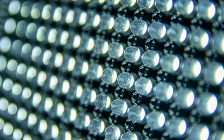 The wall of LED lamps is cold blueの写真素材