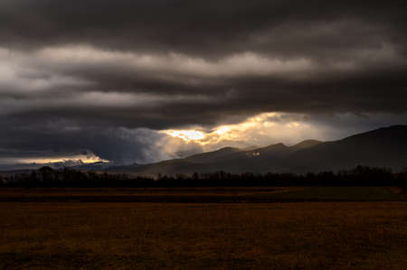 Low clouds covering the surrounding peaks in Retezat Mountains National Park - Hunedoara