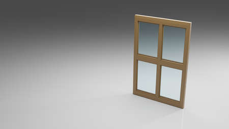 3d window illustration on white backgroundの写真素材
