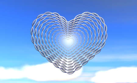 DNA of love on blue