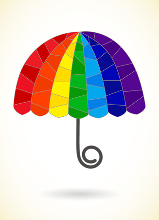 Abstract segmented rainbow umbrella, vector patternのイラスト素材