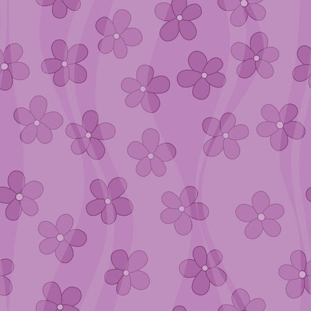 Seamless floral violet pattern with soft wavesのイラスト素材