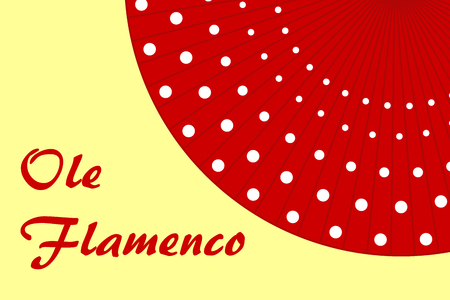 Flamenco red polka-dot fan backgroundのイラスト素材