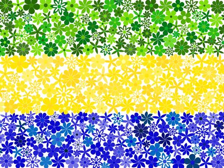 Floral mosaic Gabon flagのイラスト素材