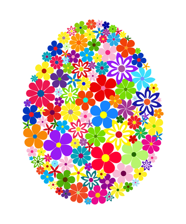 Floral mosaic Easter eggのイラスト素材