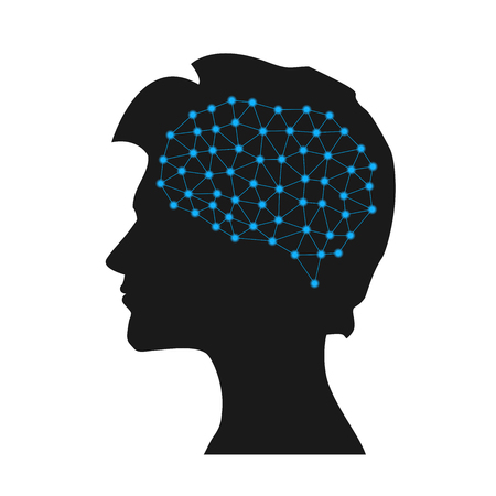 Neural connections in a male brainのイラスト素材