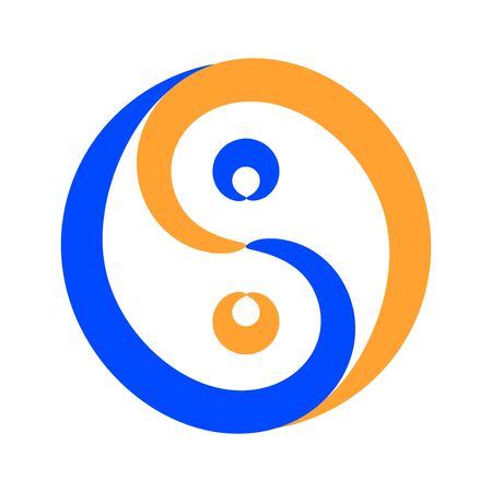 Contour Yin Yang symbol, vectorのイラスト素材