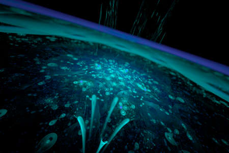 Abstract background with gas planet