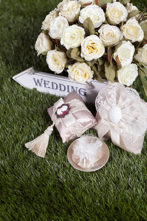 impressive wedding objects in different conceptの写真素材