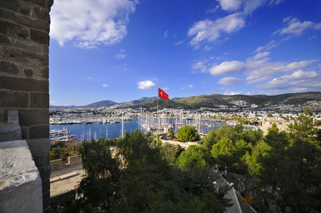 Views from famous tourism city Bodrum Turkeyの写真素材