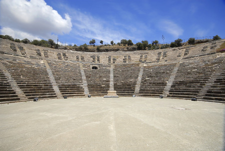 Amphitheater view from famous tourism city Bodrum Turkey