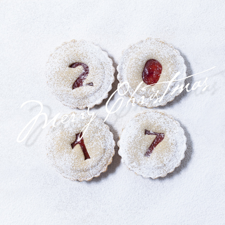 2017 Christmas and new year gingerbread cookies with honeyの写真素材