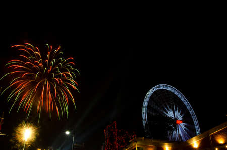 happy new year firework at asiatique , Thailandのeditorial素材
