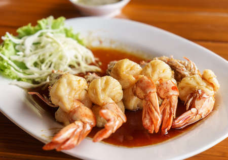 fried shrimp with Tamarind Sauceの写真素材