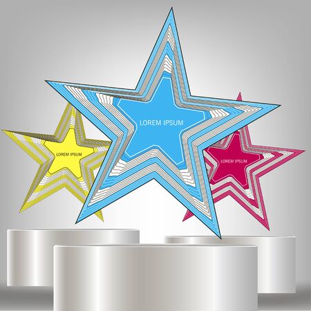 Star Icon. Three Stars. Vector stars illustration.のイラスト素材