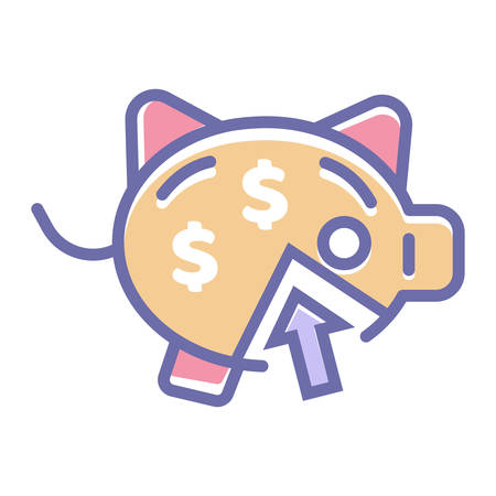 income or piggy bank vector icon. banking piggy bank perfect website or mobile apps icon- vectorのイラスト素材