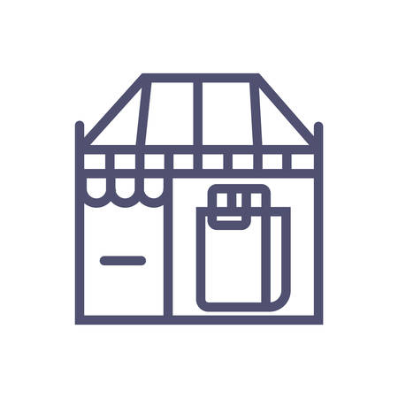 shop or market perfect icon. vector shop with shopping bag perfect icon illustration- vectorのイラスト素材