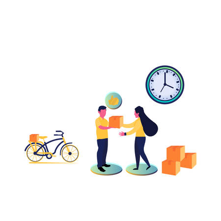 Fast Delivery Services- concepts for website and mobile development. Modern flat illustration.のイラスト素材