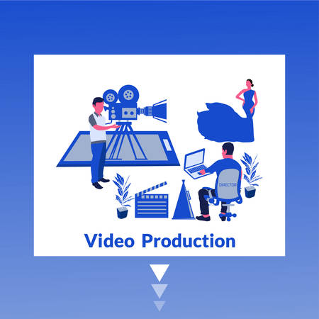 Video Production- Modern flat design concept of web page design for website and mobile website. Easy to edit and customize. Vector illustrationのイラスト素材