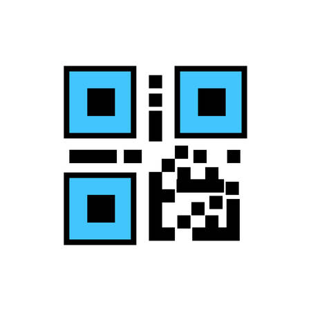 QR code, Bar code icon- vector editable QR code, Bar code icon for website and mobile appsのイラスト素材