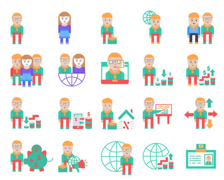 business and finance icon set- vector sign and symbolのイラスト素材