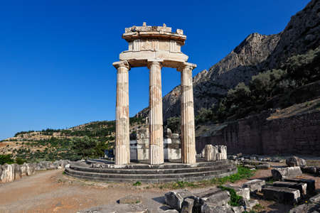 The Tholos of Athena Pronaia (380 B.C.) in Delphi, Greeceの写真素材