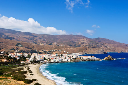 Chora is the capital of Andros, Greeceの写真素材