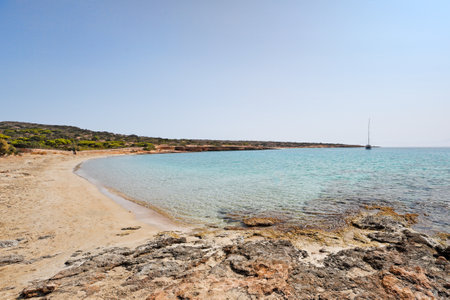 Fanos beach of Koufonissi island in Cyclades, Greeceの写真素材