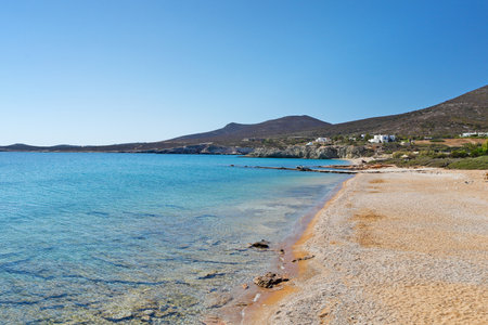 Soros beach of Antiparos island in Cyclades, Greeceの写真素材