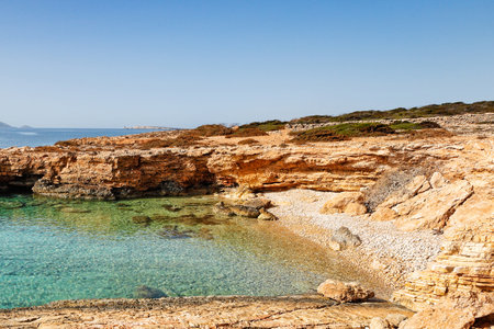 A beach of Koufonissi island in Cyclades, Greeceの写真素材