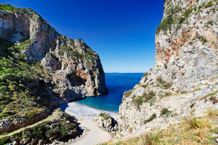 The beach Vithouri in Evia, Greeceの写真素材