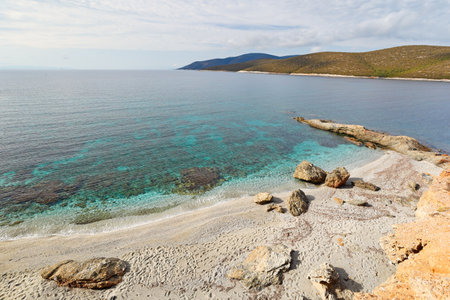 The beach Zastani of Marmari in Evia, Greeceの写真素材