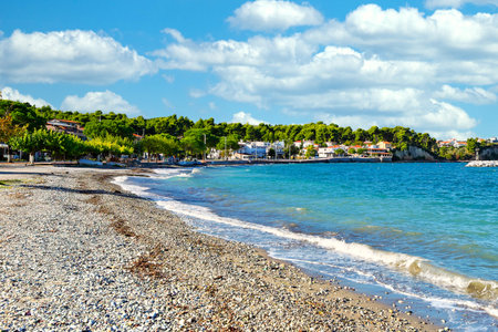 The beach Pefki in Evia island, Greeceの写真素材