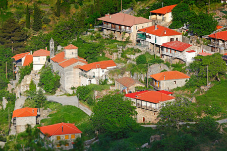 Lagadia is a mountain village in Arcadia, Peloponnese, Greece.の写真素材