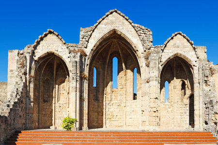 Church of Panagia tou Bourgou (Our Lady of the Bourg) in Rhodes, Greeceの写真素材