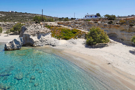 Mytakas beach in Milos island, Greeceの写真素材