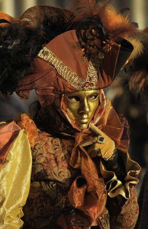 venetian mask during the venice carnivaleの写真素材