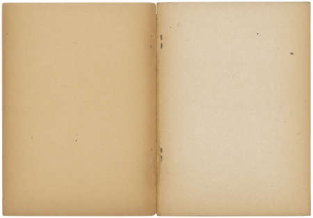 opened vintage note book isolated on white