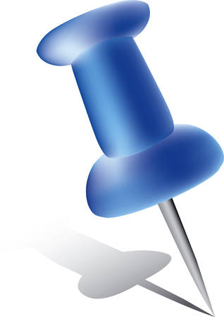Blue office paper pin with shadowのイラスト素材